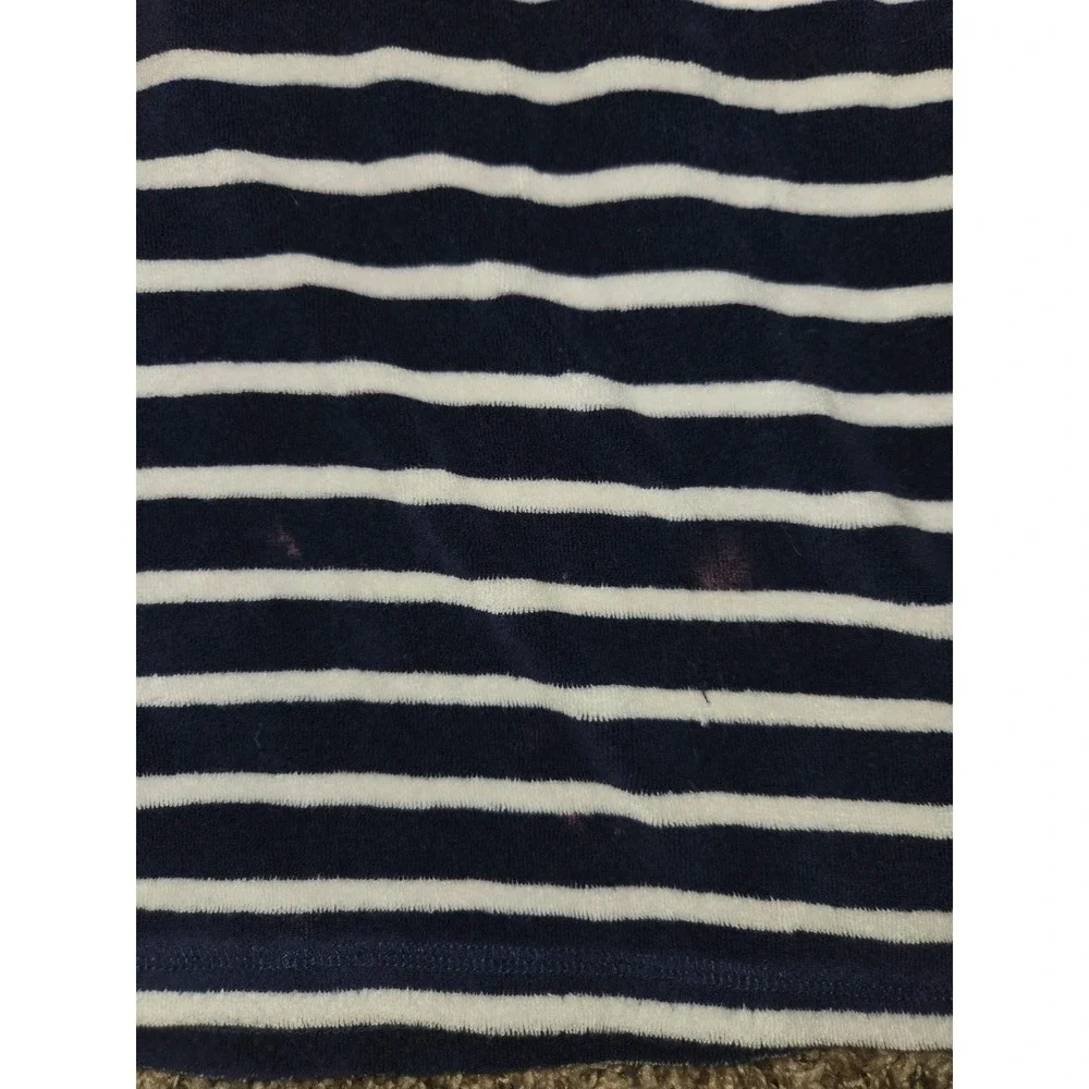 Mini Boden Kids Striped Terry Cloth Hoodie Pullover Orange Lining Size 4-5 Years